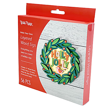 Brea Reese&reg; Layered Wood Wreath Sign Kit, Red