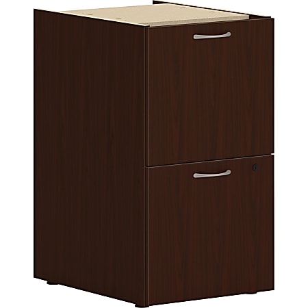 HON® Mod 20"D Vertical 2-Drawer Support File Pedestal File Cabinet, Mahogany