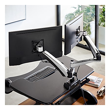 Dual Monitor Mount ergonomic computer screen stand arm desk mount –  UncagedErgonomics