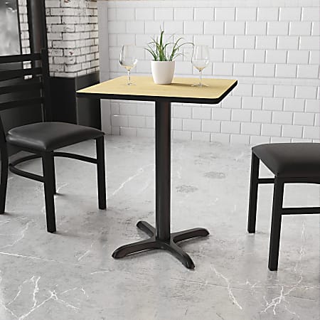 Flash Furniture Square Table With X-Style Base, 31-3/16"H x 24"W x 24"D, Natural