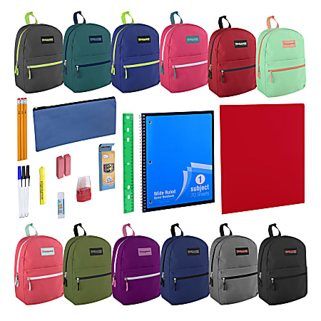 24 Pieces Trailmaker Classic 17 Inch Backpack In Assorted Color - Backpacks  17 - at 