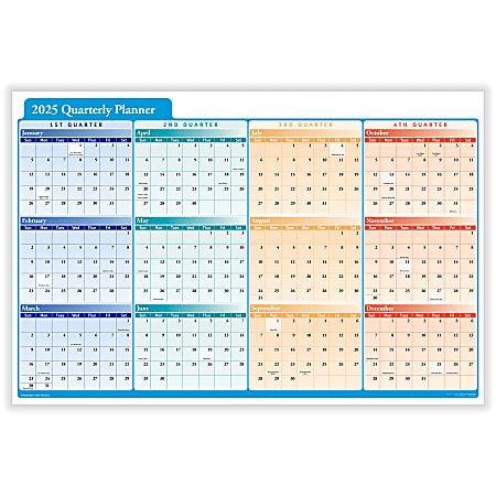 ComplyRight 2024 Calendar Planner, 36" x 24", Quarterly, Multi-Color