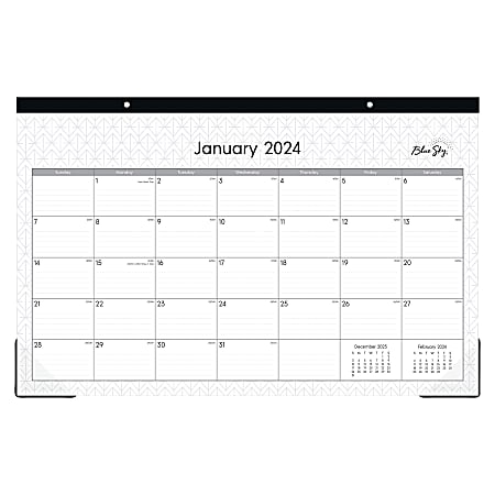 2024 Blue Sky™ Enterprise (FSC Mix) Monthly Desk Pad Calendar, 17" x 11", January to December 2024, 111293