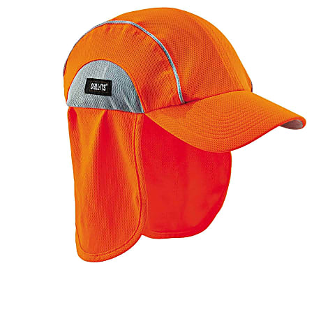 Ergodyne Chill-Its 6650 High-Performance Hat With Neck Shade, One Size, Orange
