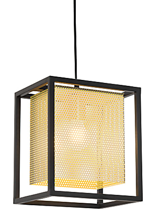 Zuo Modern Yves Ceiling Lamp, 7-15/16"W, Gold/Black