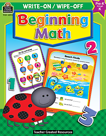 Teacher Created Resources Write-On/Wipe-Off Book, Beginning Math, Preschool