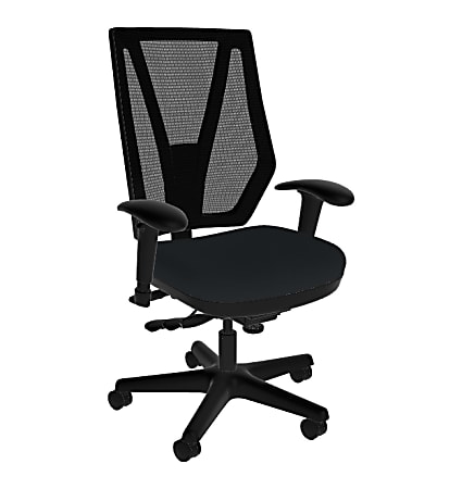 Sitmatic GoodFit Mesh Multifunction High-Back Chair With Adjustable Arms, Black/Black