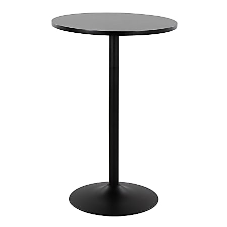 Lumisource Pebble Mid-Century Modern Adjustable Dining To Bar Table, 42-1/2"H x 27"W x 27"D, Black