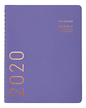 AT-A-GLANCE® Contemporary Weekly/Monthly Planner, 8-1/4" x 11", Periwinkle, January to December 2020