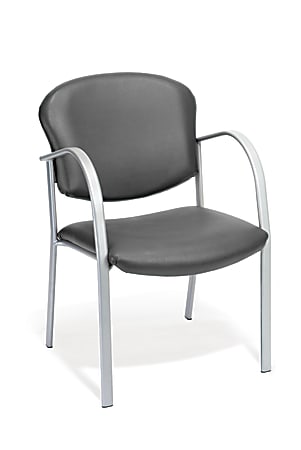 OFM Danbelle Series Anti-Bacterial Contract Reception Chair, Charcoal/Silver