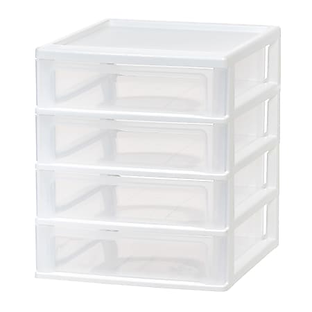 Iris Desktop Drawer Unit, 4 Drawers, White