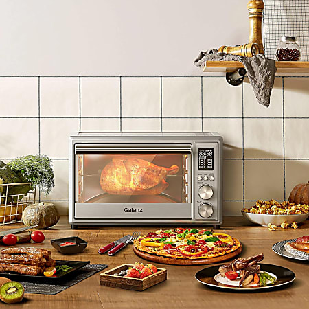 Galanz 1.1 Cu Ft Digital Toaster Oven And Air Fryer Silver