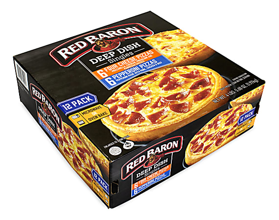 Red Baron Deep Dish Pizza Singles Variety Pack, 4-Cheese/Pepperoni, 70. ...