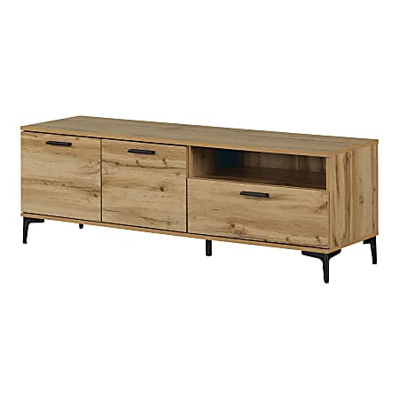 South Shore Musano TV Stand With Doors And Drawer, 19-3/4”H x 59-1/4”W x 17”D, Nordik Oak