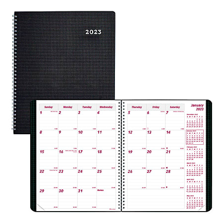 2022-2024 Brownline® DuraFlex 14-Month Monthly Planner, 8-7/8" x 7-1/8", 30% Recycled, Black, December 2022 To January 2024 , CB1200V.BLK