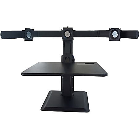 Lorell® Deluxe 3-Monitor Desk Riser, 27-5/16" x 26", Black