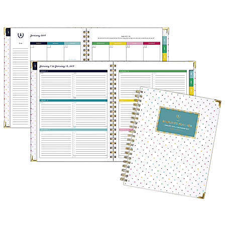 Emily Ley Happy Dot Weekly/Monthly Planner, 8 3/8" x 11", January to December 2019
