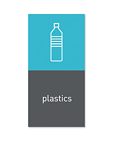 simplehuman Magnetic Plastic Trash Label, 4" x 8", Gray