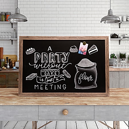 U Brands Magnetic Chalkboard 36 X 24 Brown Rustic MDF Decor ...