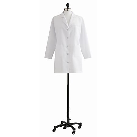 Medline Ladies' Classic Staff-Length Lab Coat, Size 14, White