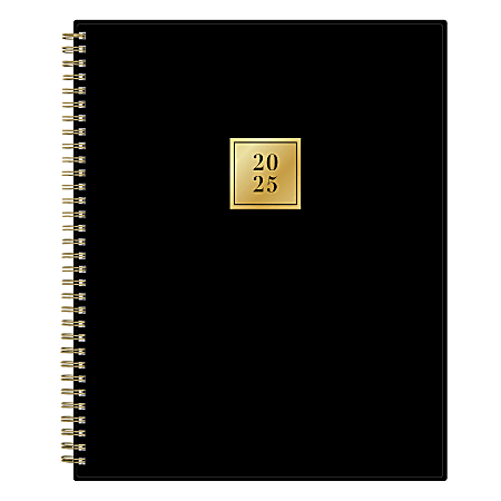 2025 Blue Sky Weekly/Monthly Planning Calendar, 8-1/2” x 11”, Laine/Solid Black, January 2025 To December 2025