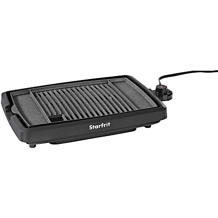 THE ROCK™ by Starfrit® Indoor Smokeless Electric BBQ Grill, 12”H x 3-1/2”W x 17-15/16”D, Black