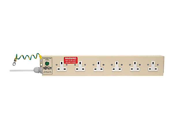 Tripp Lite Safe-IT UK BS-1363 Medical-Grade Power Strip Antimicrobial with 6 UK Outlets, 3m Cord - Power distribution strip - AC - input: Type G - output connectors: 6 (BS 1363A) - 10 ft cord