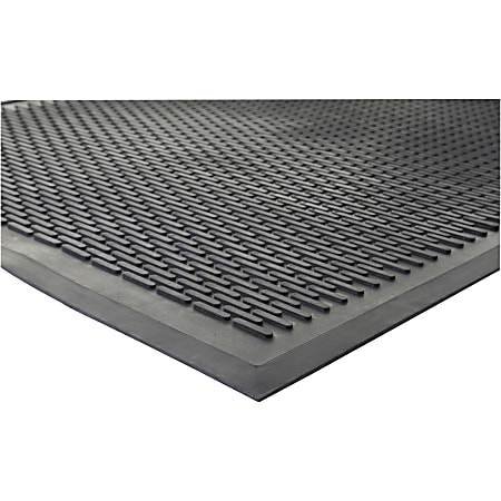 Genuine Joe Clean Step Scraper Mat, 4' x 6', Black