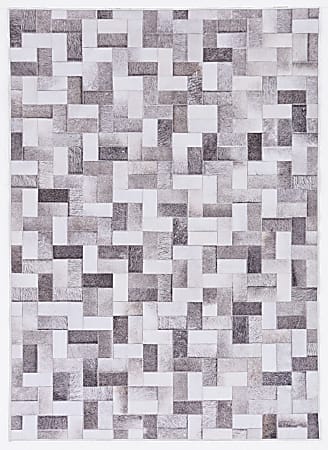 Linon Bingham Area Rug, 5' x 7', Sawyer, Gray/Ivory