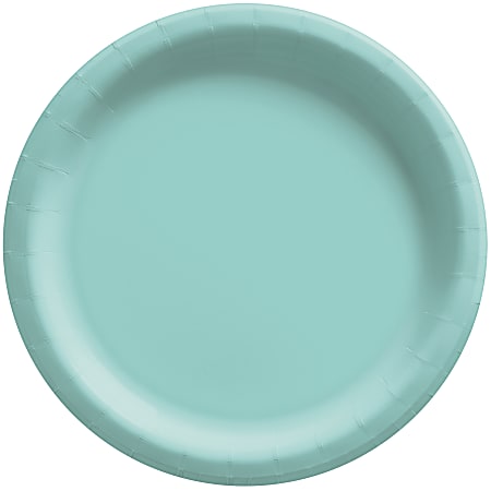 Amscan Round Paper Plates, 8-1/2”, Robin's Egg Blue, Pack Of 150 Plates