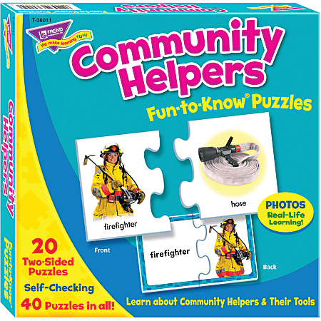 Trend Community Helpers Alphabet Puzzle Set, Reference, Ages 3+, 40 Pieces