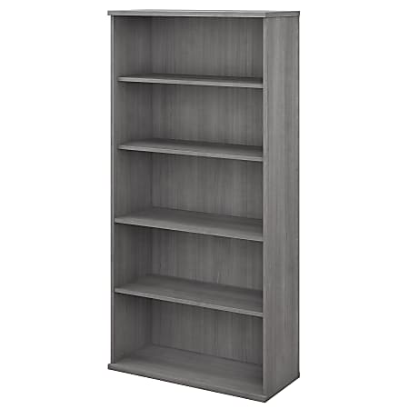 Bush Business Furniture Studio C 5-Shelf Bookcase, Platinum Gray, Standard Delivery