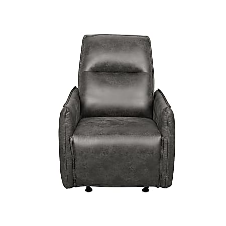 Lifestyle Solutions Relax A Lounger Elsie Faux Leather Accent Power Recliner, Charcoal