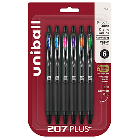 uni ball AIR Rollerball Pens Medium Point 0.7 mm Black Barrel Black Ink  Pack Of 3 - Office Depot