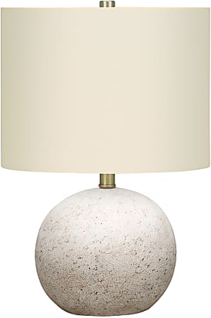 Monarch Specialties Schaefer Table Lamp, 20”H, Ivory/Gray