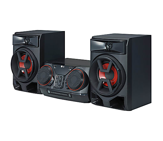 LG CK43 Bluetooth® CD/MP3 Hi-Fi Shelf System With FM Radio, 32.1"H x 14.2"W x 9.7"D, Black