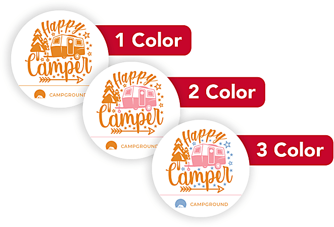 Custom 1, 2 Or 3 Color Printed Labels/Stickers, Round, 1-1/8", Box Of 250