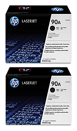 HP 90A Black Toner Cartridges, Pack Of 2, CE390A