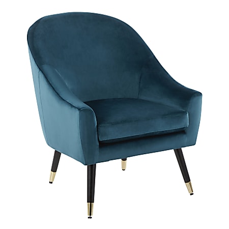 LumiSource Matisse Accent Chair, Teal/Black/Gold