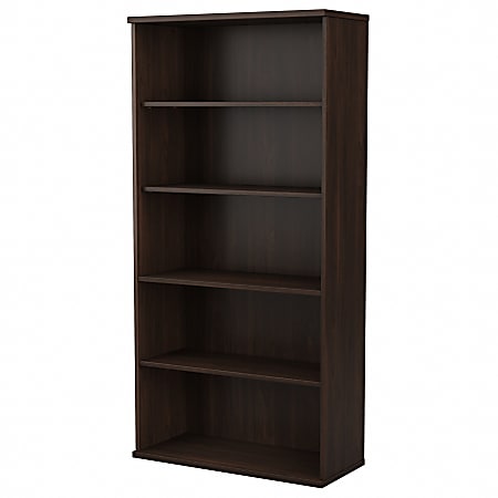 Bush Business Furniture Studio C 73"H 5-Shelf Bookcase, Black Walnut, Standard Delivery