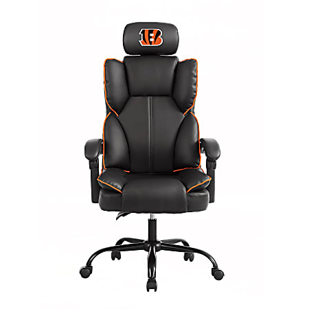 Imperial NFL Champ Ergonomic Faux Leather Computer Gaming Chair, Cincinnati Bengals