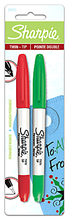 Sharpie® Twin-Tip Permanent Markers, Assorted Colors, Pack Of 2