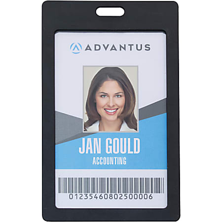 Advantus Vertical Rigid ID Badge Holder Support 2 x 3.25 Media Vertical ...