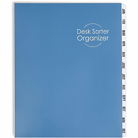 Smead Letter Recycled Organizer Folder - 8 1/2" x 11" - 12 Divider(s) - Blue - 35% Recycled - 1 Each