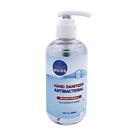 Clean Works Fragrance Free Gel Hand Sanitizer 8.45 Oz Pump Bottle Office Depot