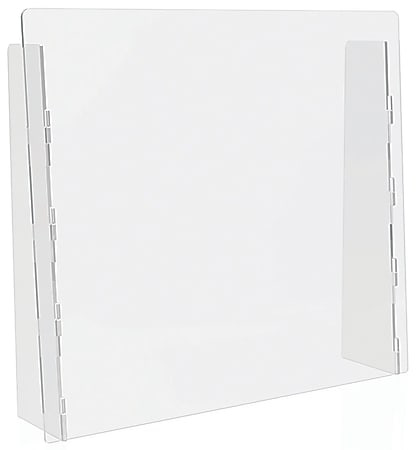 Deflect-O Acrylic Countertop Barriers, 24"H x 27"W x 3/16"D, Clear, Set Of 2 Barriers