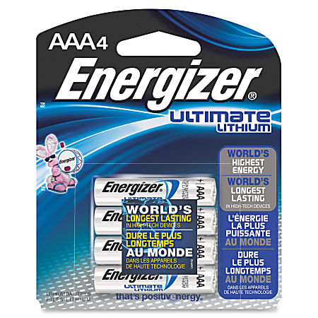 Energizer® e2 Lithium AAA Batteries, Pack Of 4