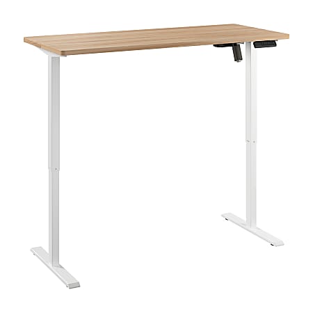 Bush Furniture Energize 56"W Electric Height Adjustable Standing Desk, Maple/White, Standard Delivery