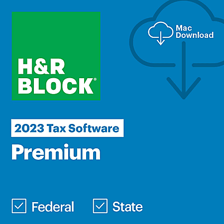 H&R Block Tax Software Premium, 2023, 1-Year Subscription, Mac Compatible, ESD