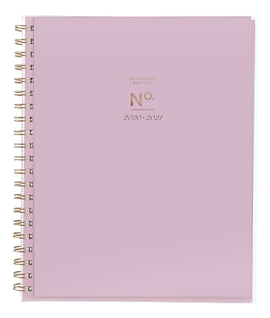 Cambridge® WorkStyle Weekly/Monthly Academic Planner, 8-1/2" x 11", Dusty Pink, July 2020 To June 2021, 1442-901A-19